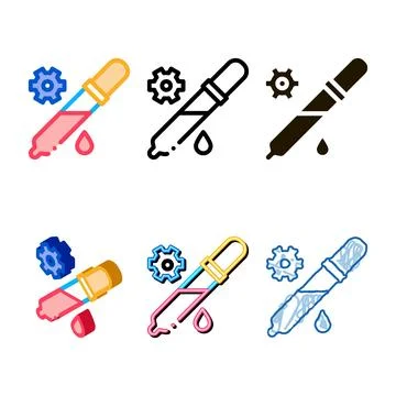 Pipette painting icon vector types outline Stock Illustration
