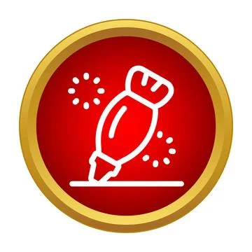 Piping bag decorating cake baking pastry icon Stock Illustration