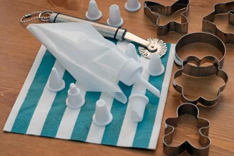 Piping bag with kitchen tools Stock Photos