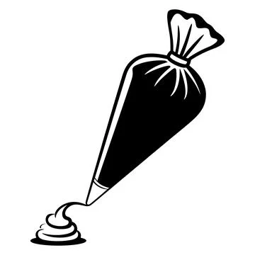 Piping Bag Vector Icon Pastry Cream Frosting Bag Bakery Decorating Tool Stock Illustration