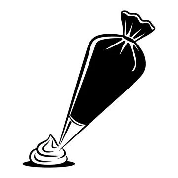 Piping Bag Vector Icon Pastry Cream Frosting Bag Bakery Decorating Tool Stock Illustration