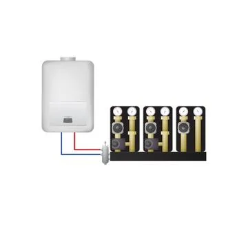 Piping condensate boiler. Stock Illustration