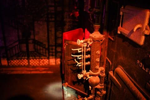 Piping instruments floating in red light Stock Photos