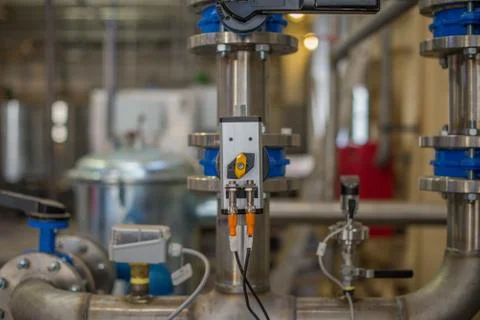 Piping system and valves. Stock Photos