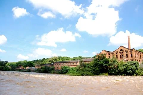 Piracicaba River with the mill in the background Photos
