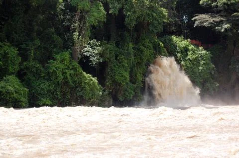Piracicaba River with the mill in the background Stock-Fotos