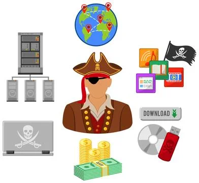 Piracy Concept Ilustración de archivo