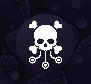 Piracy icon, pirating copyrighted content vector Stock Illustration