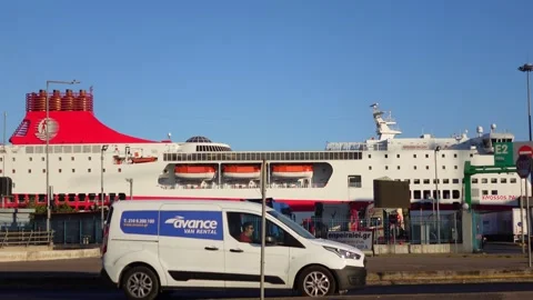 Piraeus, Greece - September 17, 2025 - ferries in the port of Piraeus Stock Footage 320552553