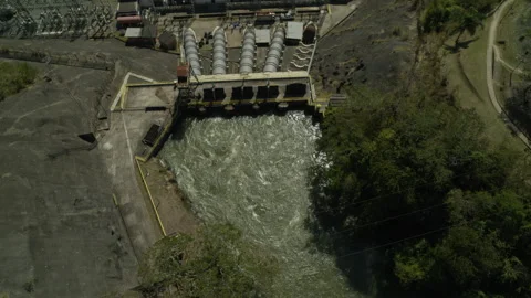 Piraí Vigário pumping station water reservoir Stock Footage 320185500