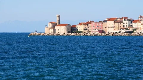 Piran Lighthouse 스톡 동영상 129041293