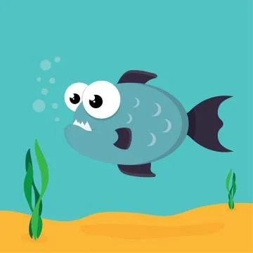 Piranha fish vector illustration Stock-Illustration