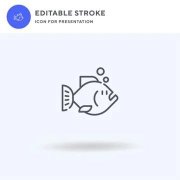 Piranha icon vector, filled flat sign, solid pictogram isolated on white, log Stock Illustration