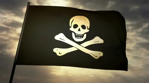 Pirat flag 03 Stock Footage 21371789