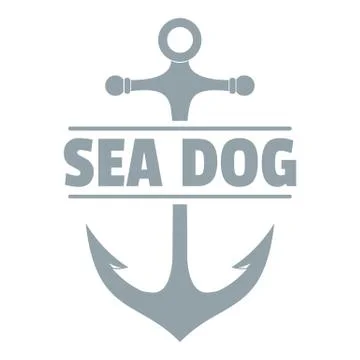 Pirate anchor logo, simple gray style Stock Illustration