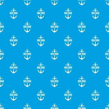 Pirate anchor pattern seamless blue 스톡 일러스트