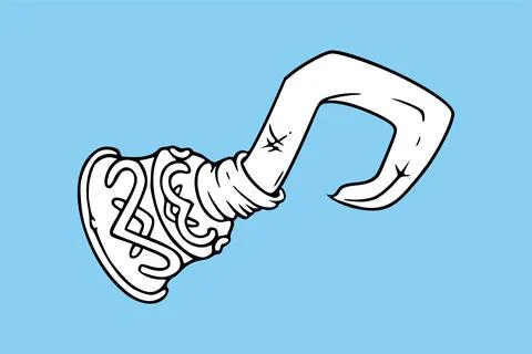 Pirate arm hook. Retro captain hook. Vector illustration Stock Illustration