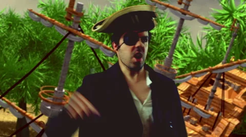 Pirate attack gun Stock Footage 45433292