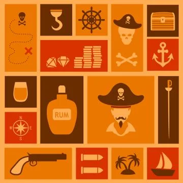 Pirate background, Stock Illustration