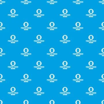 Pirate barrel pattern seamless blue 库存插图