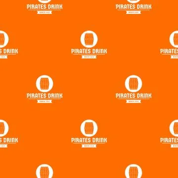 Pirate barrel pattern vector orange Illustrazione stock