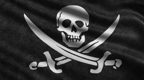 Pirate blade flag. Loop. Stock Footage 42894408