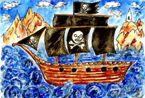 Pirate Boat Stock Illustration
