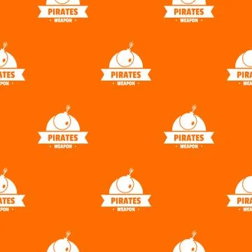 Pirate bomb pattern vector orange Illustrazione stock