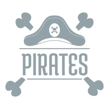 Pirate bone logo, simple gray style Stock Illustration