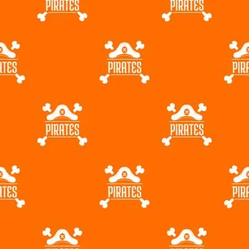 Pirate bone pattern vector orange Illustrazione stock