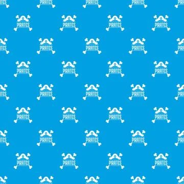 Pirate bone pattern vector seamless blue Stockillustratie