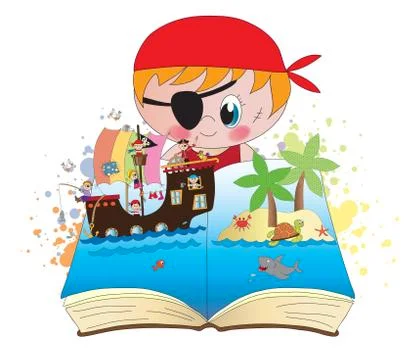 Pirate book Stock Illustration