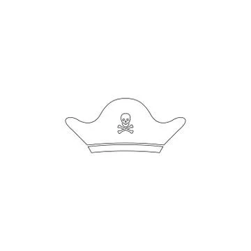 Pirate cap. flat vector icon Stock Illustration