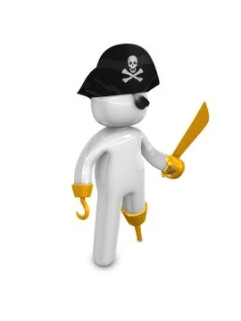 Pirate captain 3d concept image Illustrazione stock