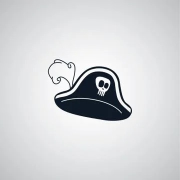 Pirate captain hat flat icon theme Stockillustratie