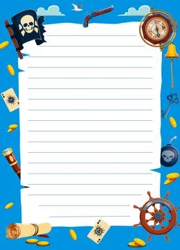 Pirate captain memory note or what to do list Ilustração Stock