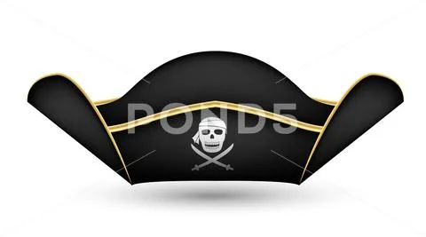 Pirate captain's hat on a white background Stock Illustration