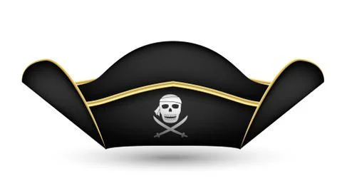 Pirate captain's hat on  a white background Stock Illustration