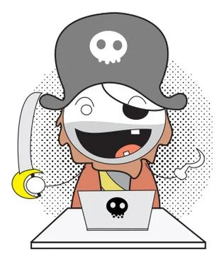 Pirate computer Stock Illustration