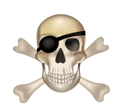 Pirate crossbones skull Stock Illustration