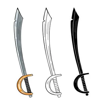 Pirate Cutlass Sword, vector illustration Stock Illustration