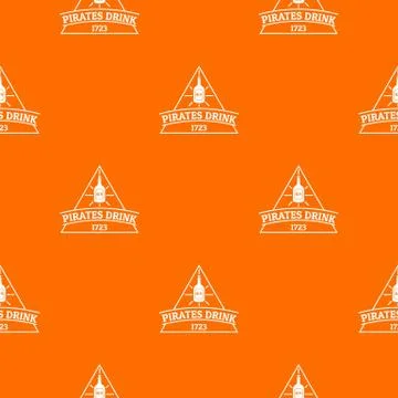 Pirate drink pattern vector orange Illustrazione stock