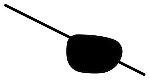 Pirate eye patch blindfold mask black silhouette vector illustration. Illustrazione stock