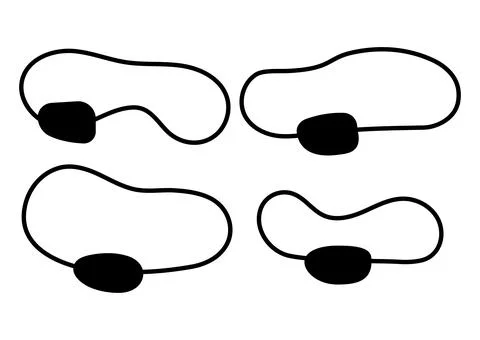 Pirate eye patch with cord set vector illustration. Illustrazione stock