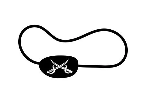 Pirate eye patch with cross cutlass vector illustration. Illustrazione stock