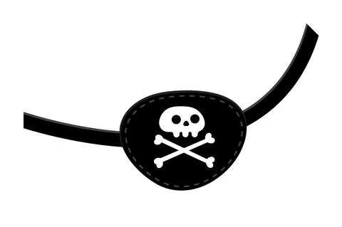 Pirate eye patch icon sign flat style design vector illustration isolated on Illustrazione stock