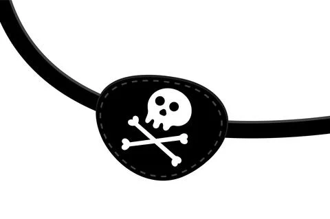 Pirate eye patch icon sign flat style design vector illustration isolated on Stock Illustration