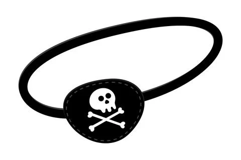 Pirate eye patch icon sign flat style design vector illustration isolated on Stock Illustration