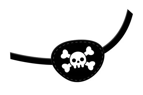 Pirate eye patch icon sign flat style design vector illustration isolated on Stock Illustration