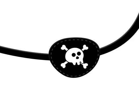 Pirate eye patch icon sign flat style design vector illustration isolated on Stock Illustration
